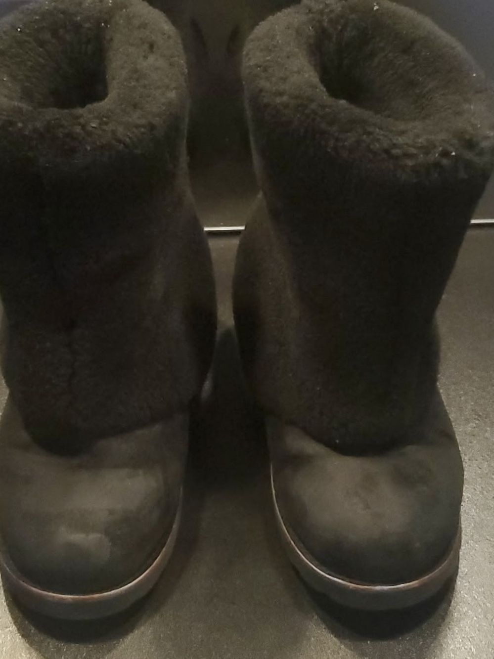 UGG Maylin Black Suede Shearling Boots - Women's Size 9